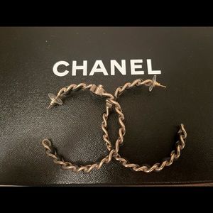 Authentic Chanel hoop earrings